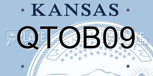 QTOB09 Kansas License Plate