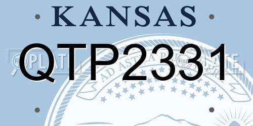 QTP2331 Kansas License Plate
