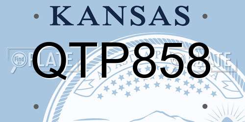 QTP858 Kansas License Plate