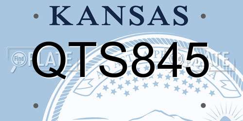 QTS845 Kansas License Plate