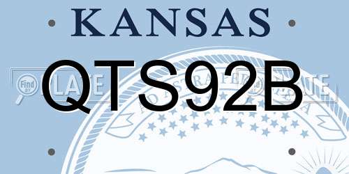 QTS92B Kansas License Plate