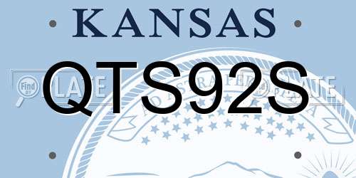QTS92S Kansas License Plate
