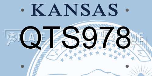 QTS978 Kansas License Plate