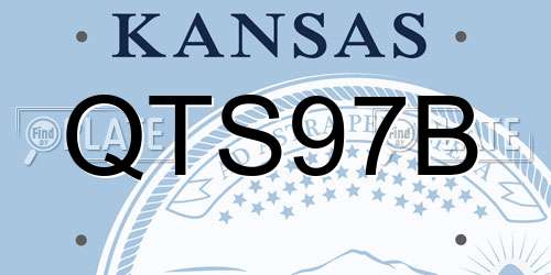 QTS97B Kansas License Plate