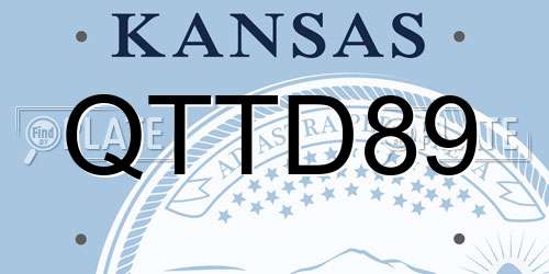 QTTD89 Kansas License Plate