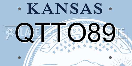 QTTO89 Kansas License Plate