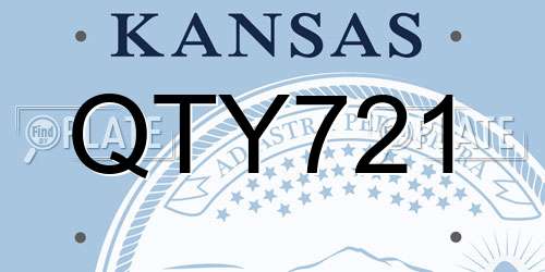 QTY721 Kansas License Plate