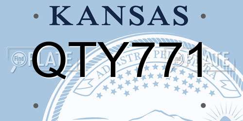 QTY771 Kansas License Plate