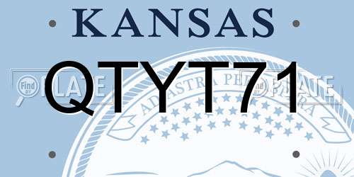QTYT71 Kansas License Plate