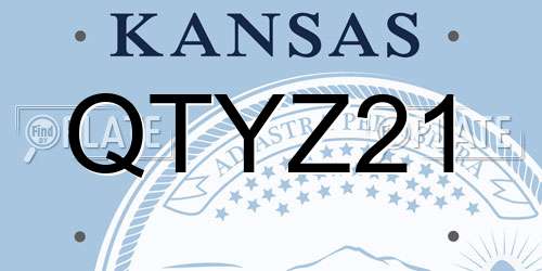 QTYZ21 Kansas License Plate