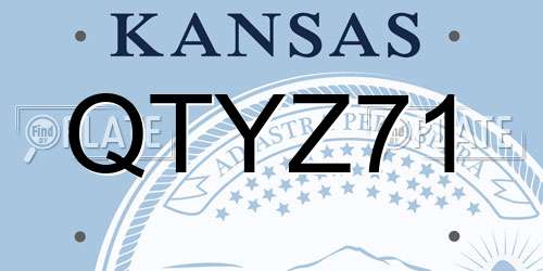 QTYZ71 Kansas License Plate