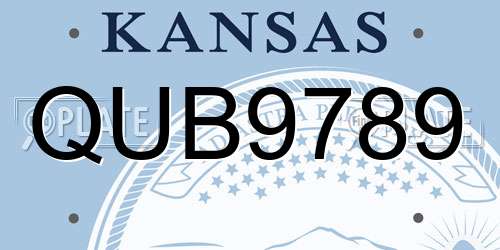 QUB9789 Kansas License Plate