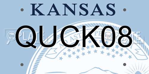 QUCK08 Kansas License Plate