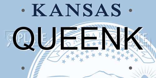 QUEENK Kansas License Plate