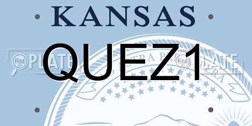 QUEZ1 Kansas License Plate