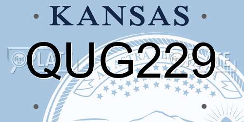 QUG229 Kansas License Plate