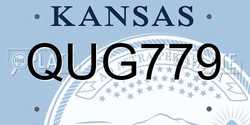 QUG779 Kansas License Plate