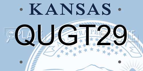 QUGT29 Kansas License Plate