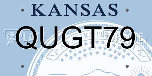 QUGT79 Kansas License Plate