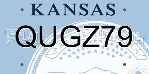 QUGZ79 Kansas License Plate