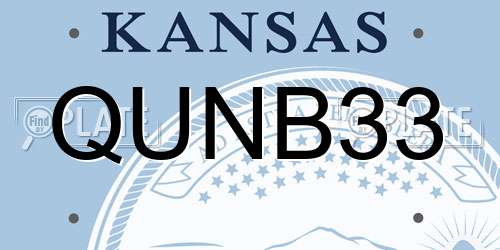 QUNB33 Kansas License Plate