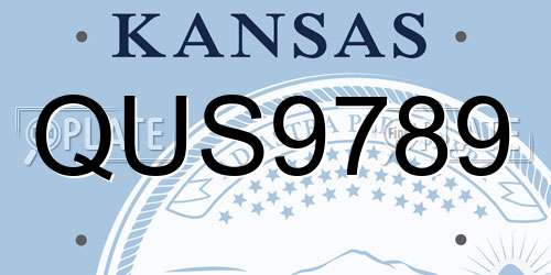 QUS9789 Kansas License Plate