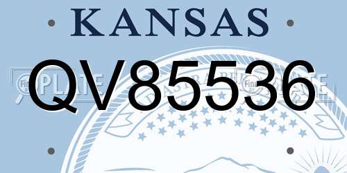 QV85536 Kansas License Plate