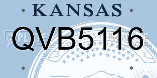 QVB5116 Kansas License Plate