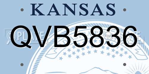 QVB5836 Kansas License Plate