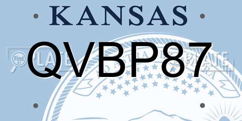 QVBP87 Kansas License Plate