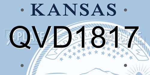 QVD1817 Kansas License Plate