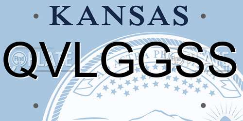 QVLGGSS Kansas License Plate