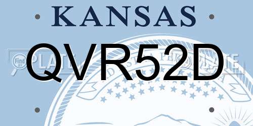 QVR52D Kansas License Plate