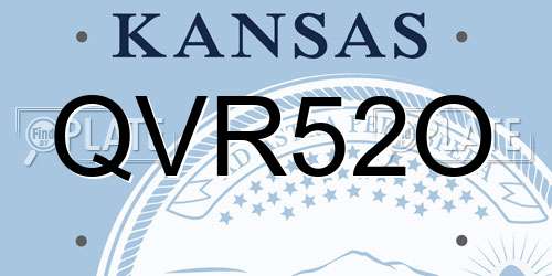 QVR52O Kansas License Plate