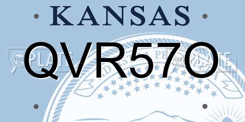 QVR57O Kansas License Plate