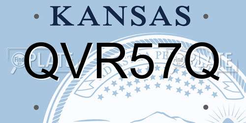 QVR57Q Kansas License Plate