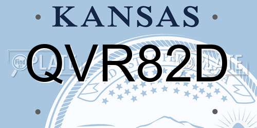QVR82D Kansas License Plate