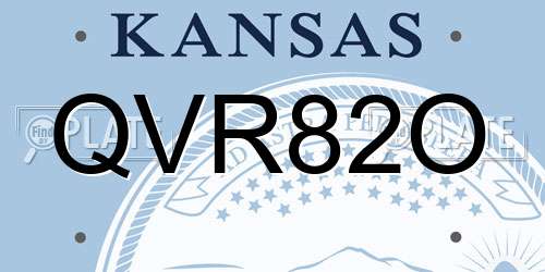 QVR82O Kansas License Plate