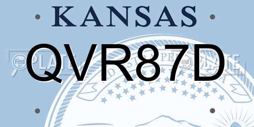 QVR87D Kansas License Plate