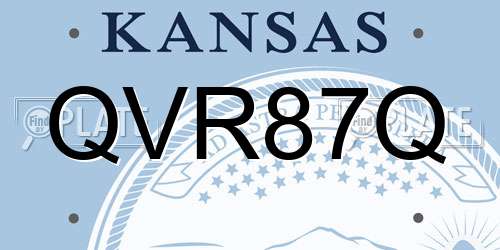 QVR87Q Kansas License Plate
