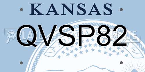 QVSP82 Kansas License Plate