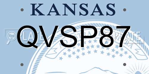 QVSP87 Kansas License Plate