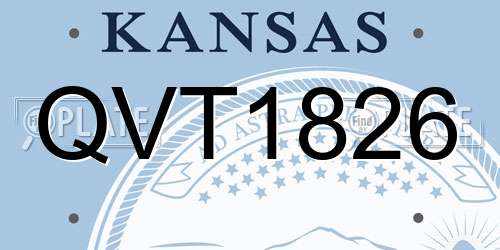 QVT1826 Kansas License Plate