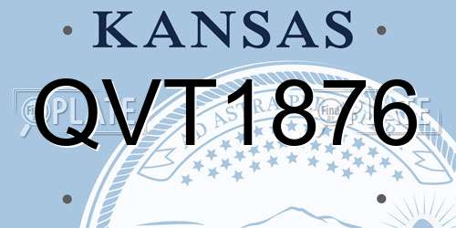 QVT1876 Kansas License Plate