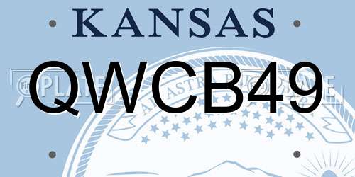 QWCB49 Kansas License Plate