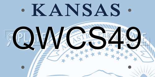 QWCS49 Kansas License Plate