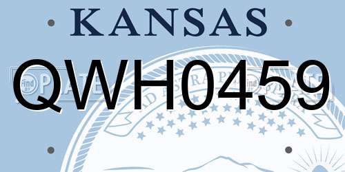 QWH0459 Kansas License Plate