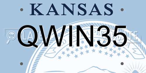 QWIN35 Kansas License Plate