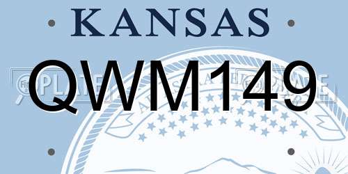 QWM149 Kansas License Plate