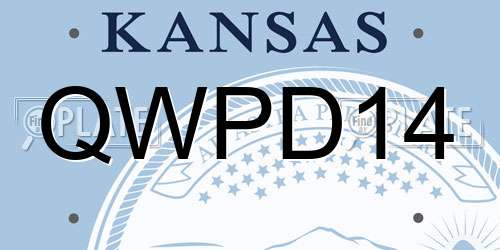 QWPD14 Kansas License Plate